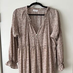 Floral Print Beige Dress